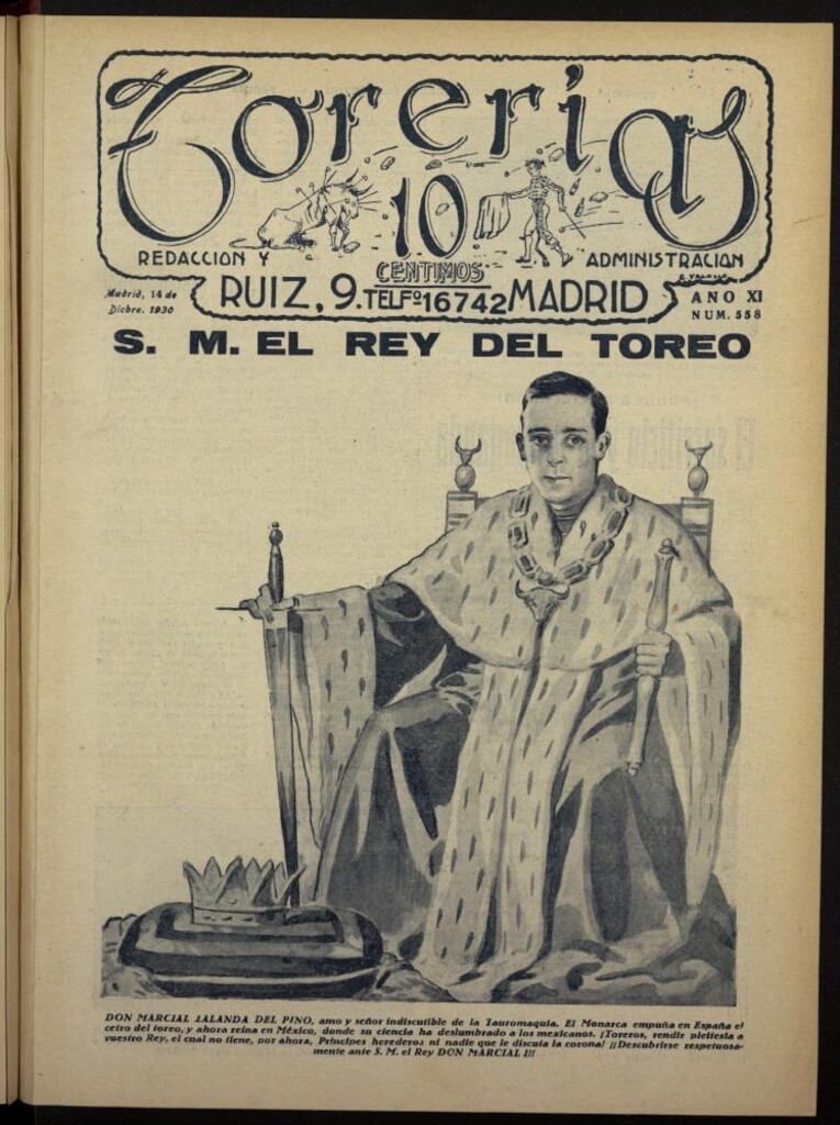 Miniatura de Torerías del 14 de diciembre de 1930, nº 558