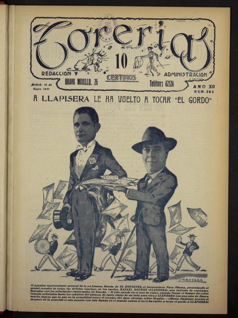 Miniatura de Torerías del 18 de enero de 1931, nº 563