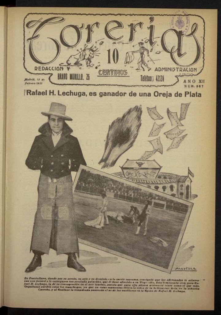 Miniatura de Torerías del 15 de febrero de 1931, nº 567