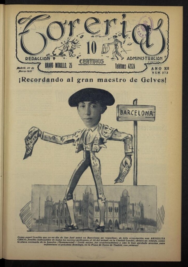 Miniatura de Torerías del 29 de marzo de 1931, nº 573