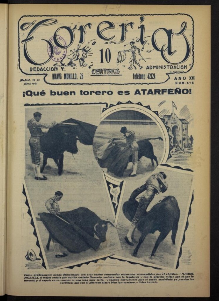 Miniatura de Torerías del 19 de abril de 1931, nº 576