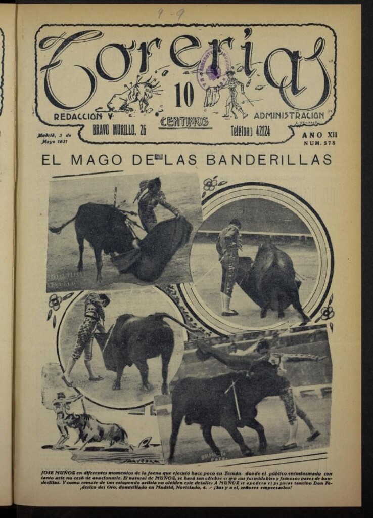 Miniatura de Torerías del 3 de mayo de 1931, nº 578