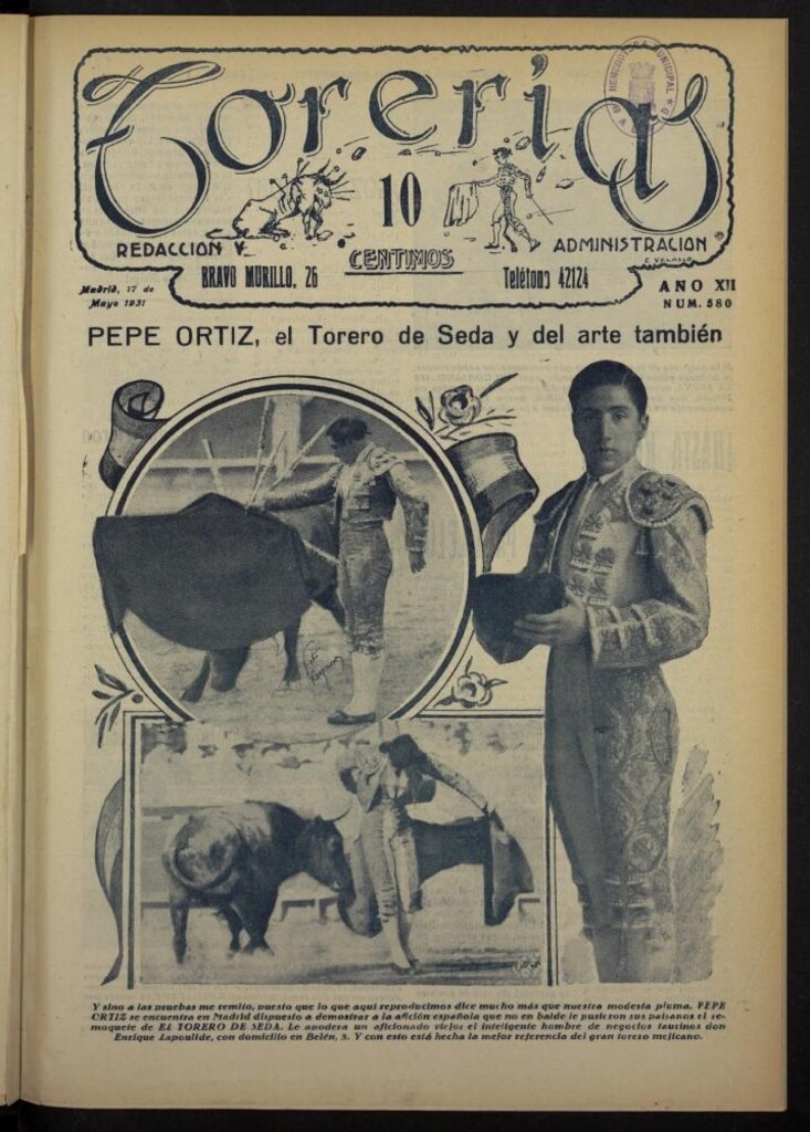 Miniatura de Torerías del 17 de mayo de 1931, nº 580