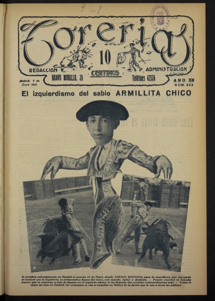 Miniatura de Torerías del 7 de junio de 1931, nº 583