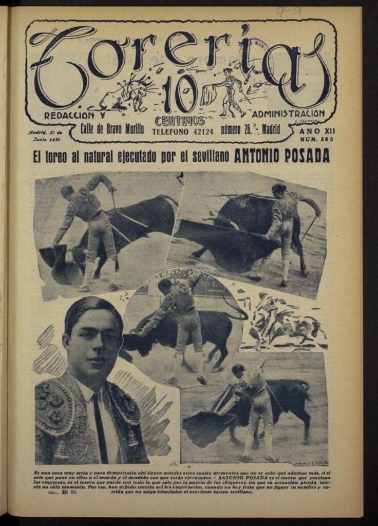 Miniatura de Torerías del 21 de junio de 1931, nº 585