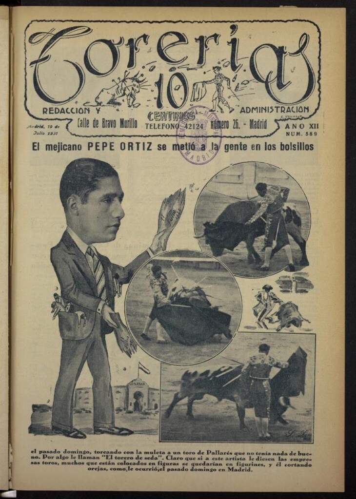 Miniatura de Torerías del 19 de julio de 1931, nº 589