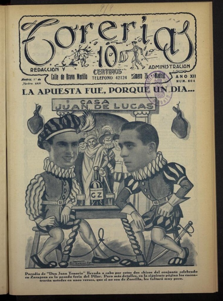 Miniatura de Torerías del 1 de noviembre de 1931, nº 604