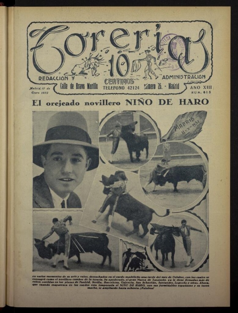 Miniatura de Torerías del 17 de enero de 1932, nº 615