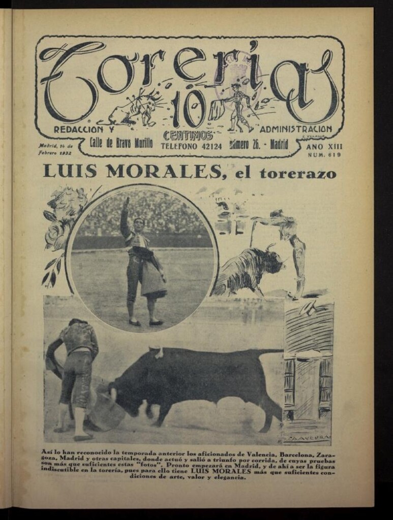 Miniatura de Torerías del 14 de febrero de 1932, nº 619