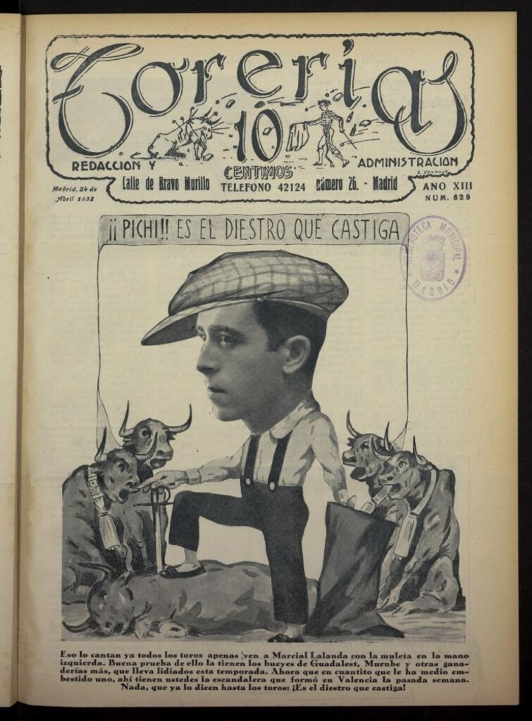 Miniatura de Torerías del 24 de abril de 1932, nº 629