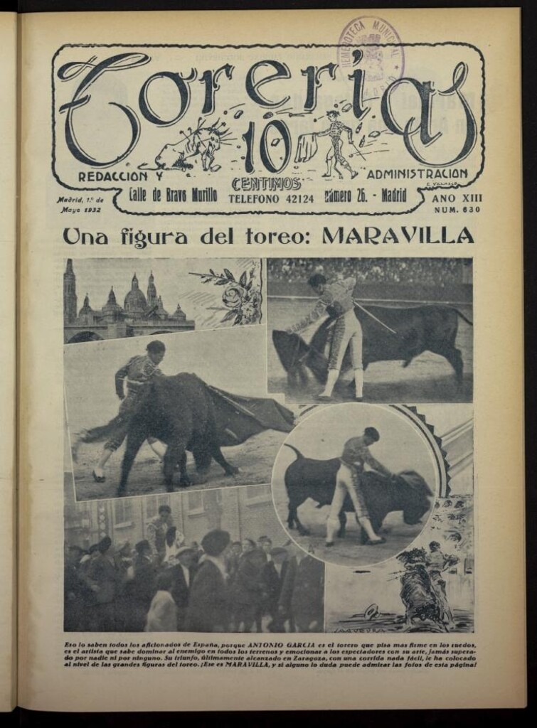 Miniatura de Torerías del 1 de mayo de 1932, nº 630