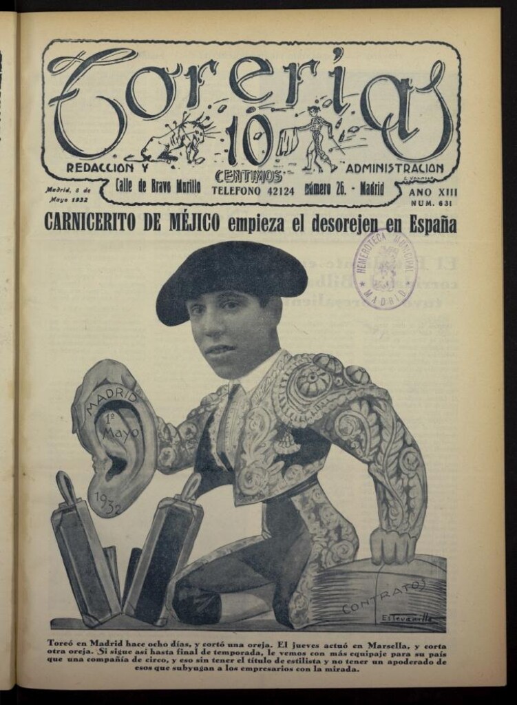Miniatura de Torerías del 8 de mayo de 1932, nº 631