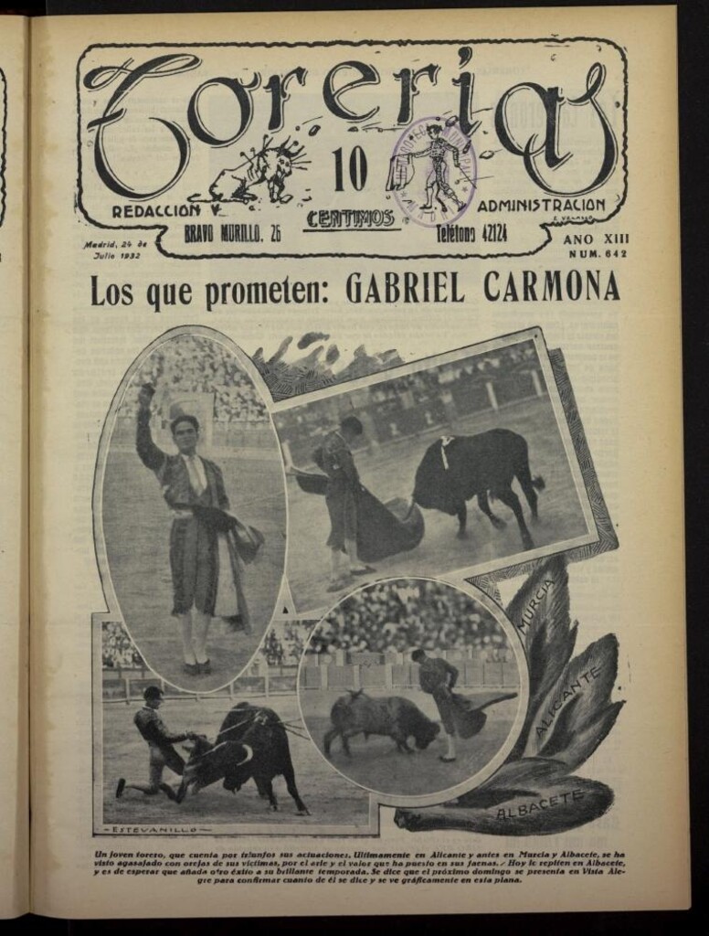 Miniatura de Torerías del 24 de julio de 1932, nº 642