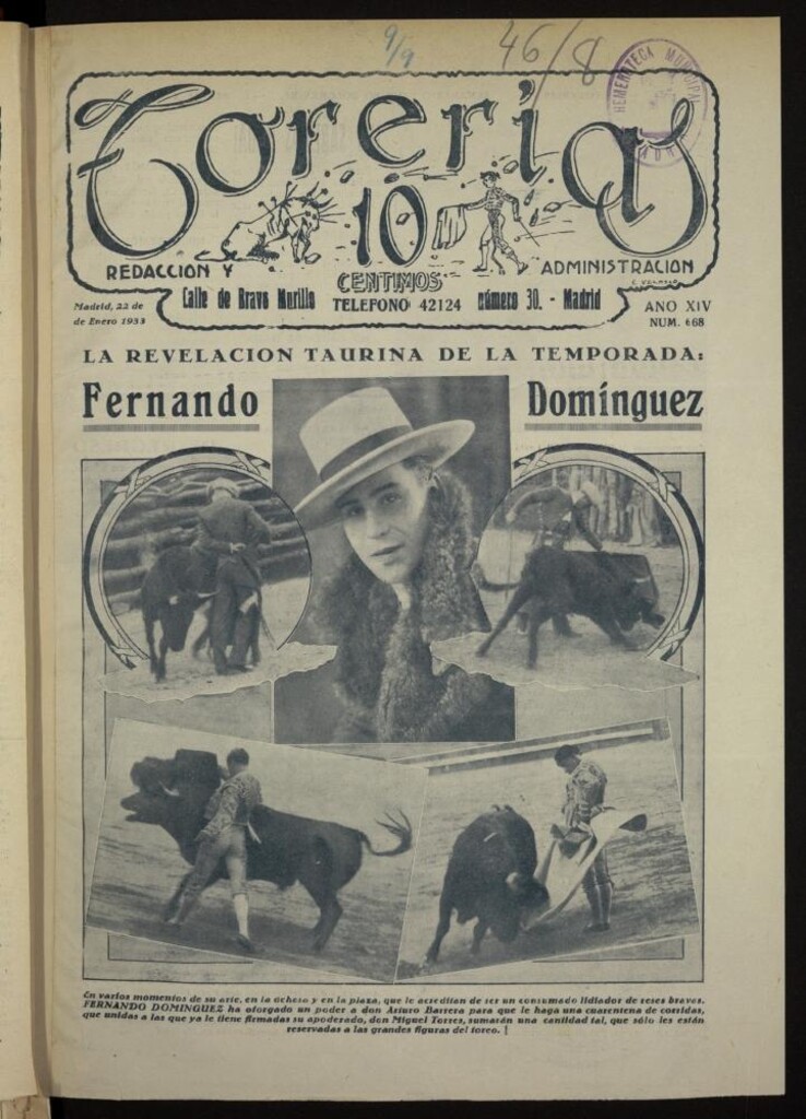 Miniatura de Torerías del 22 de enero de 1933, nº 668