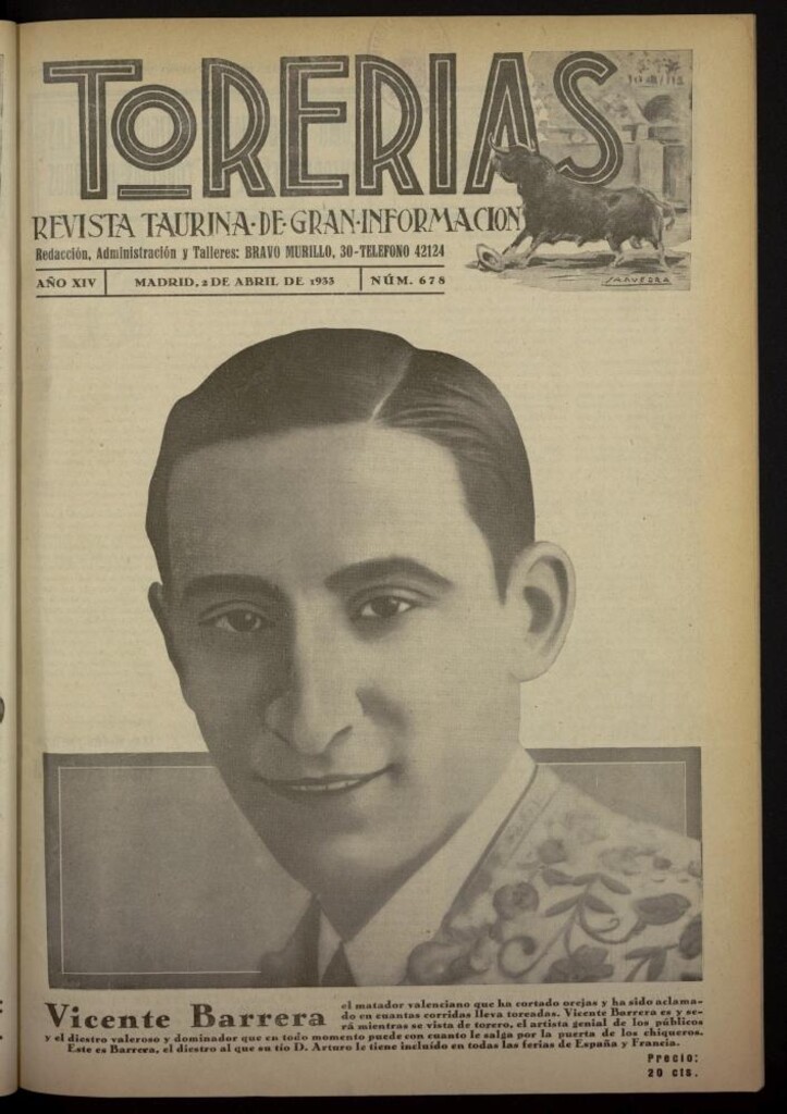 Miniatura de Torerías del 2 de abril de 1933, nº 678