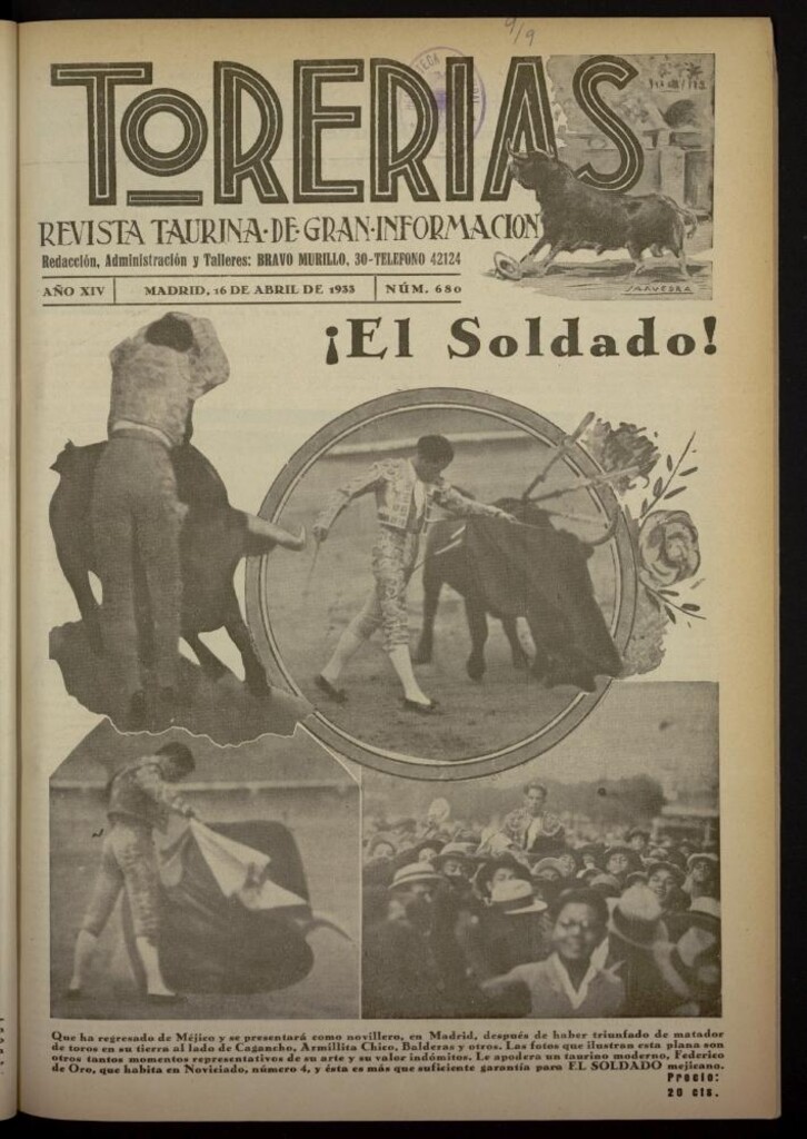 Miniatura de Torerías del 16 de abril de 1933, nº 680