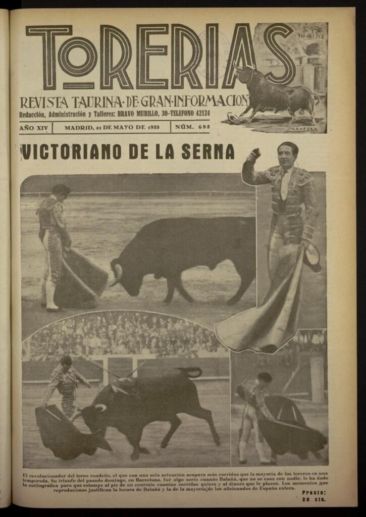 Miniatura de Torerías del 21 de mayo de 1933, nº 685