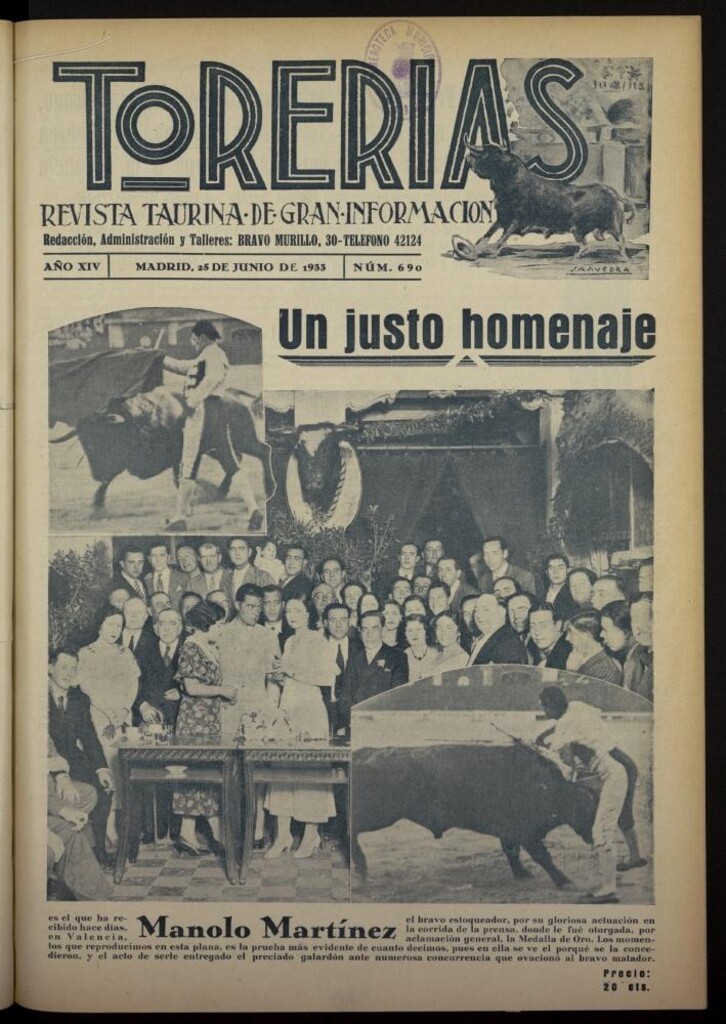 Miniatura de Torerías del 25 de junio de 1933, nº 690