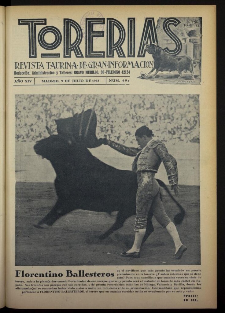 Miniatura de Torerías del 9 de julio de 1933, nº 692