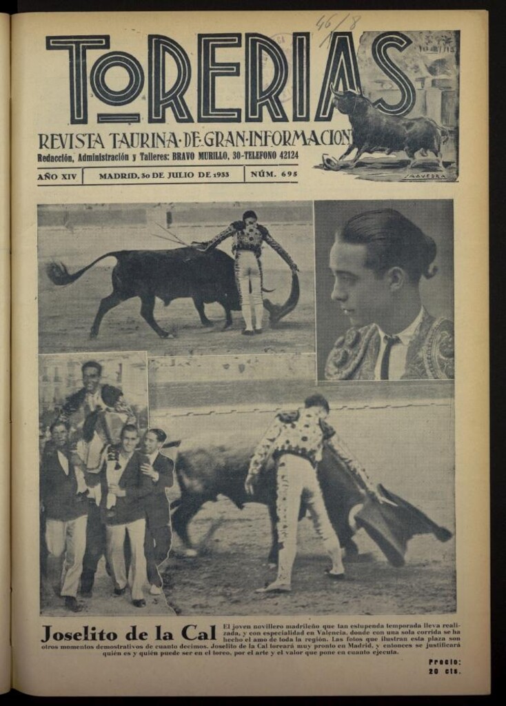 Miniatura de Torerías del 30 de julio de 1933, nº 695