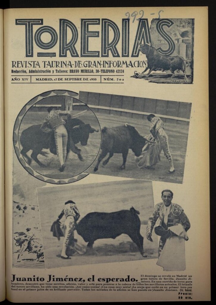 Miniatura de Torerías del 17 de septiembre de 1933, nº 702