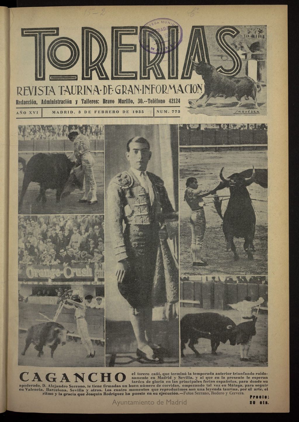 Miniatura de Torerías del 3 de febrero de 1935, nº 773