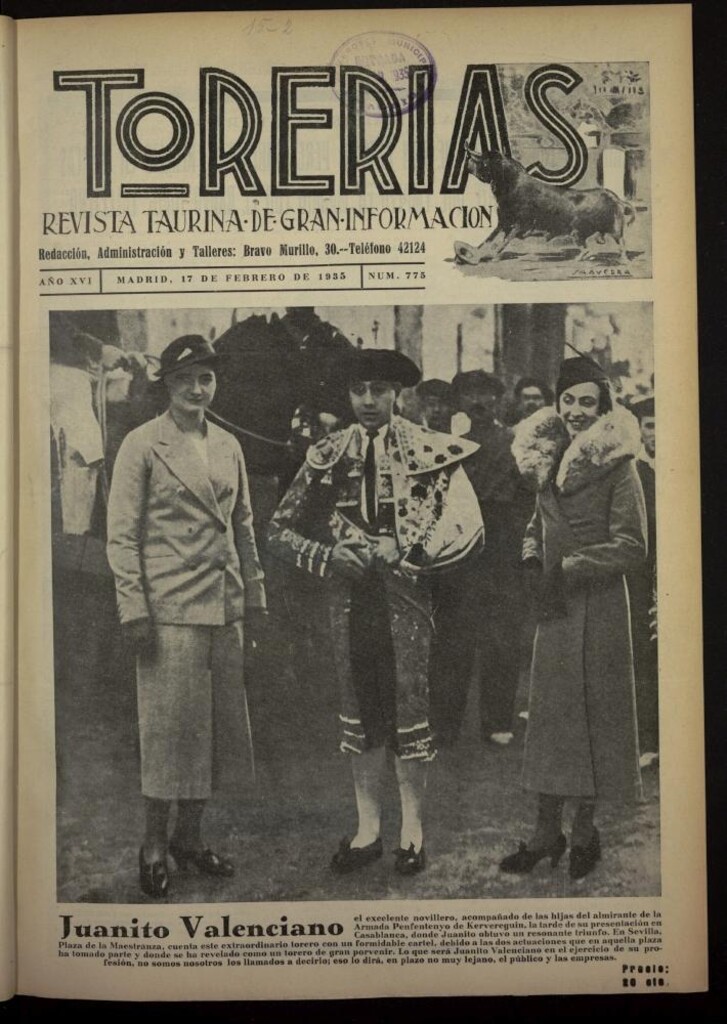 Miniatura de Torerías del 17 de febrero de 1935, nº 775