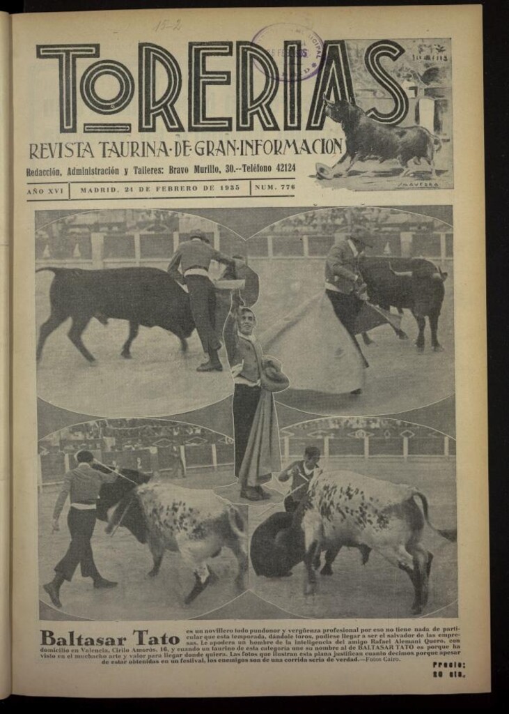 Miniatura de Torerías del 24 de febrero de 1935, nº 776