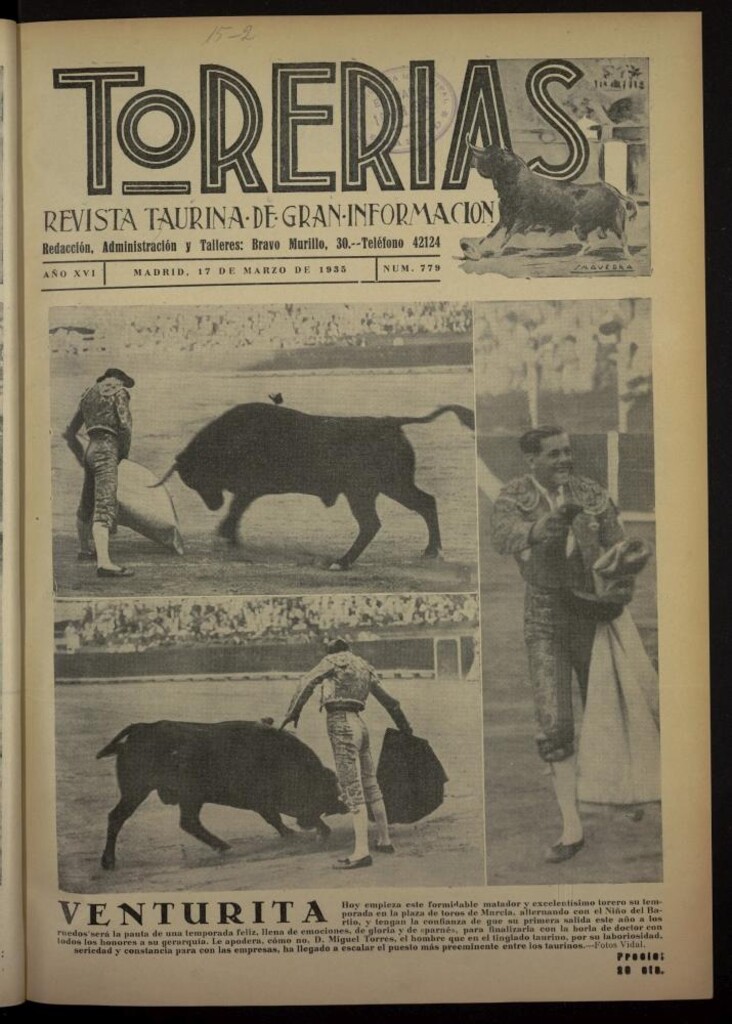 Miniatura de Torerías del 17 de marzo de 1935, nº 779