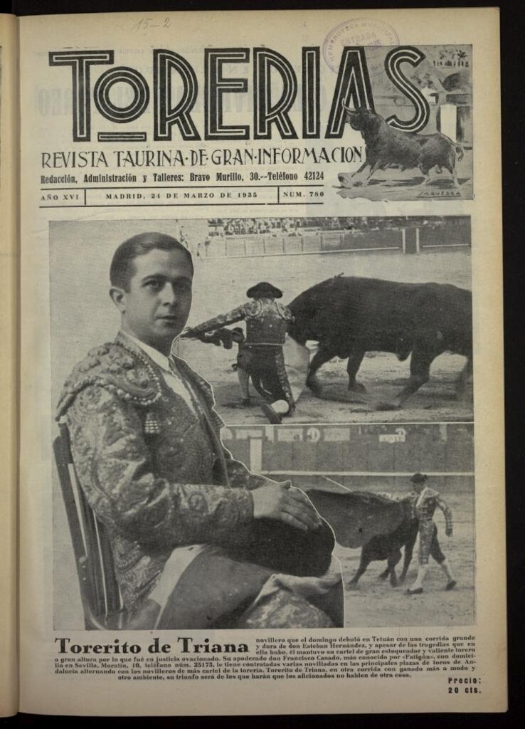 Miniatura de Torerías del 24 de marzo de 1935, nº 780