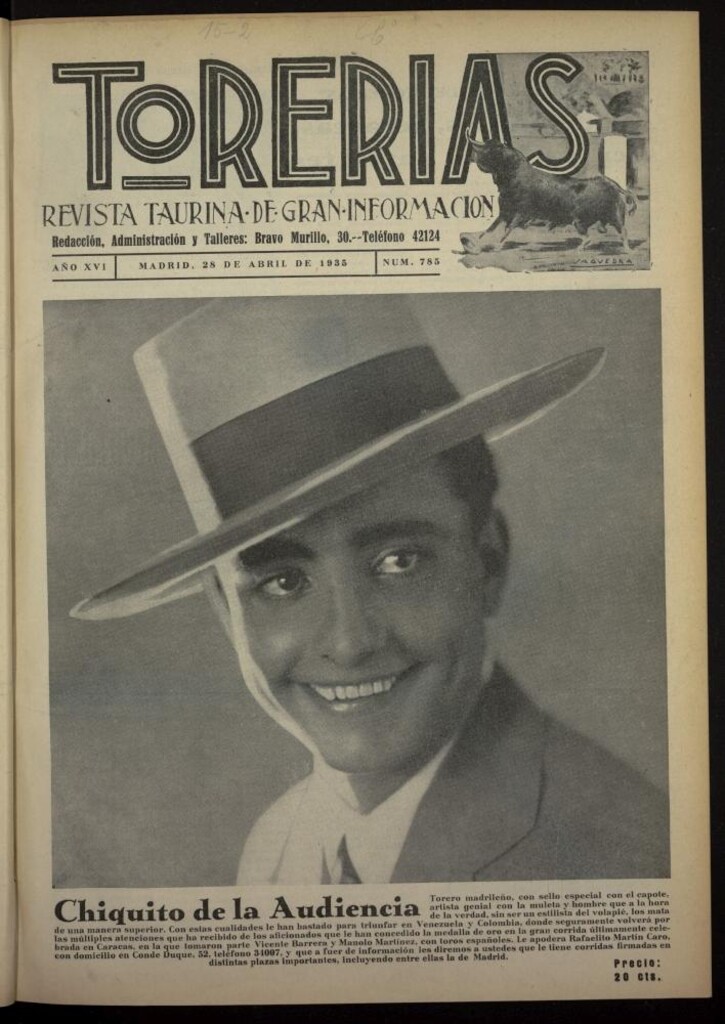 Miniatura de Torerías del 28 de abril de 1935, nº 785