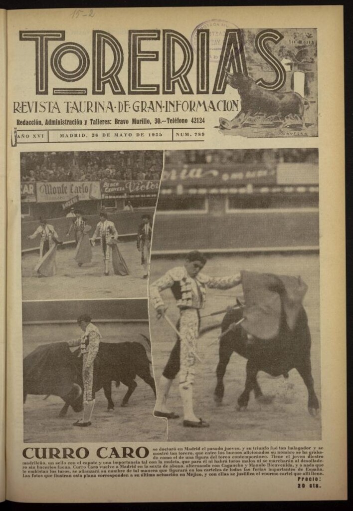 Miniatura de Torerías del 26 de mayo de 1935, nº 789