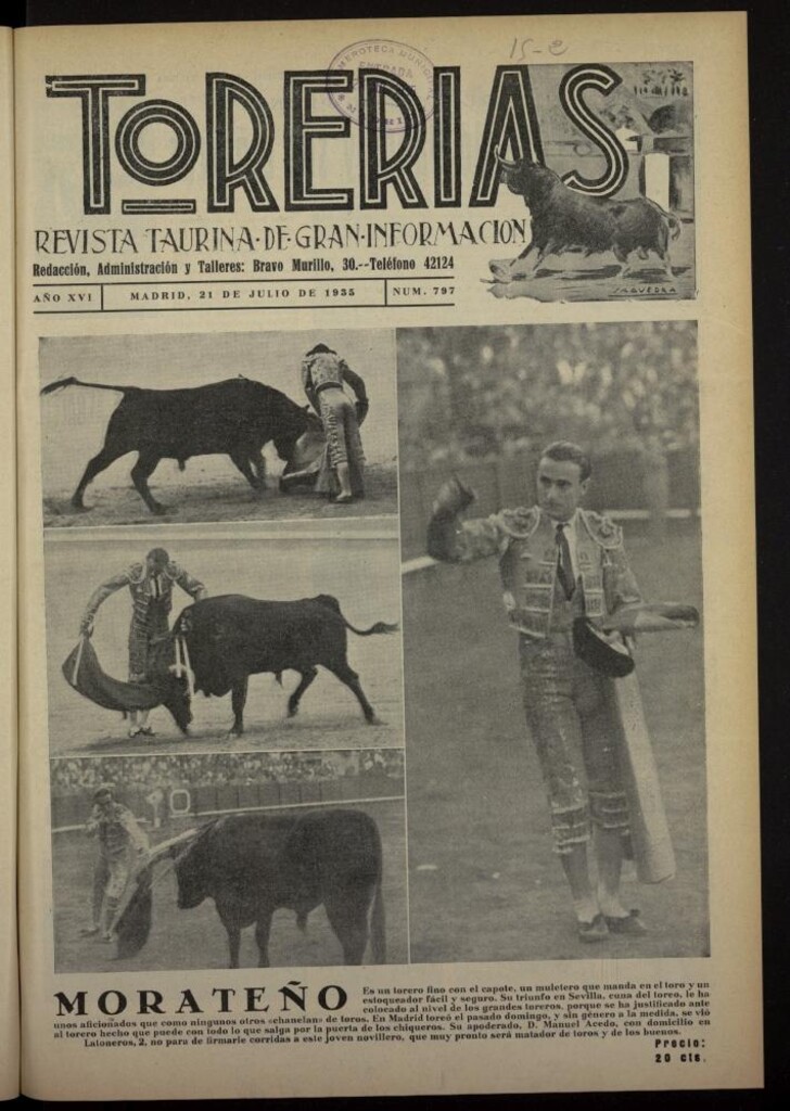 Miniatura de Torerías del 21 de julio de 1935, nº 797
