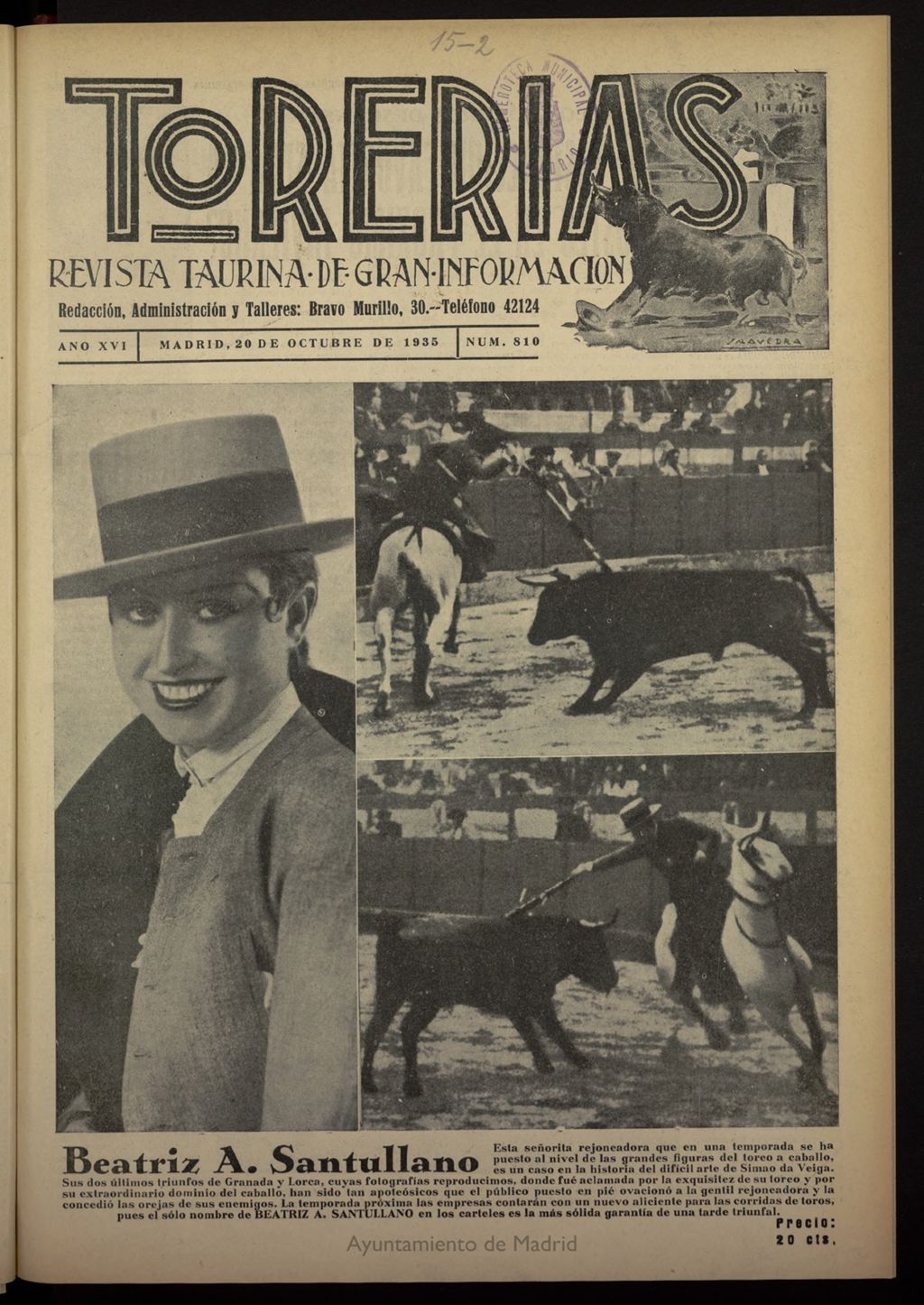 Miniatura de Torerías del 20 de octubre de 1935, nº 810