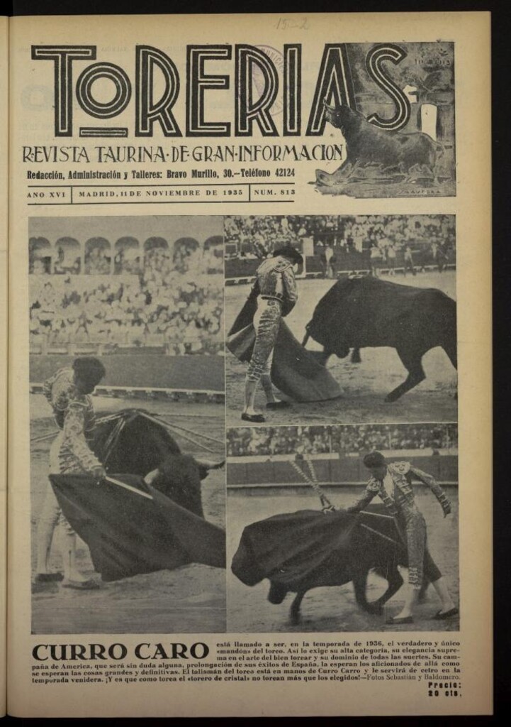 Miniatura de Torerías del 11 de noviembre de 1935, nº 813