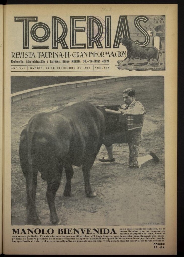 Miniatura de Torerías del 15 de diciembre de 1935, nº 818