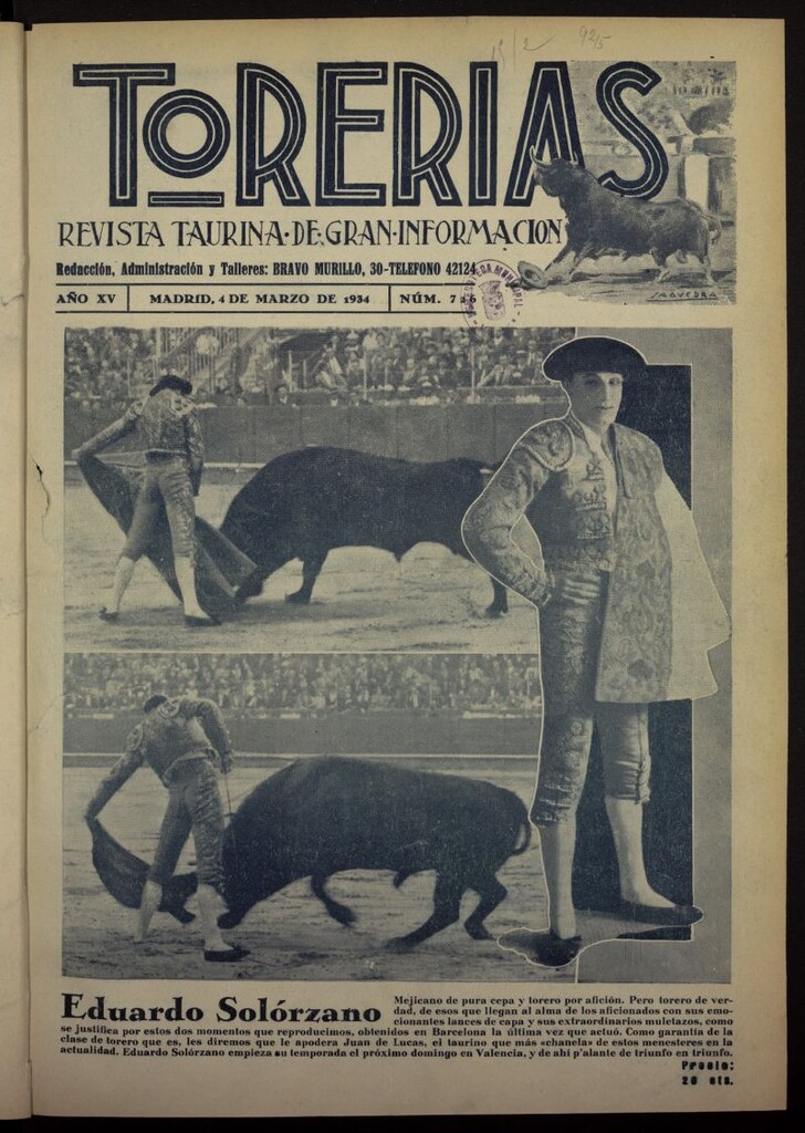 Miniatura de Torerías del 4 de marzo de 1934, nº 726