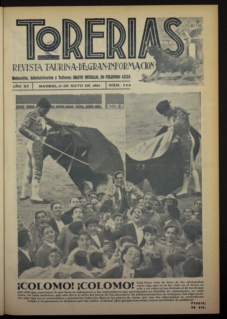 Miniatura de Torerías del 13 de mayo de 1934, nº 736