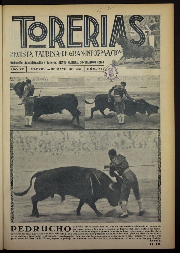 Miniatura de Torerías del 20 de mayo de 1934, nº 737