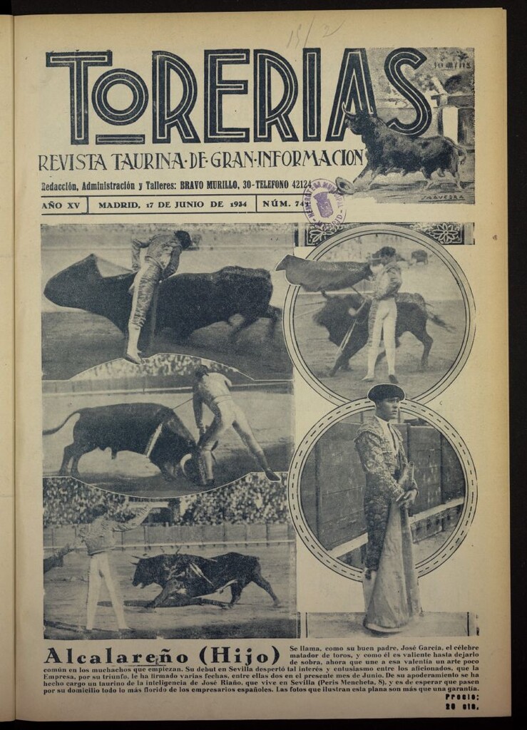 Miniatura de Torerías del 17 de junio de 1934, nº 741