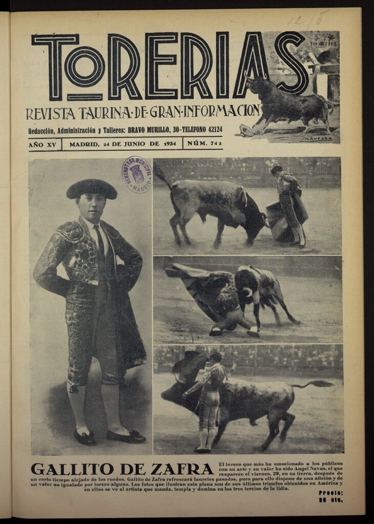 Miniatura de Torerías del 24 de junio de 1934, nº 742