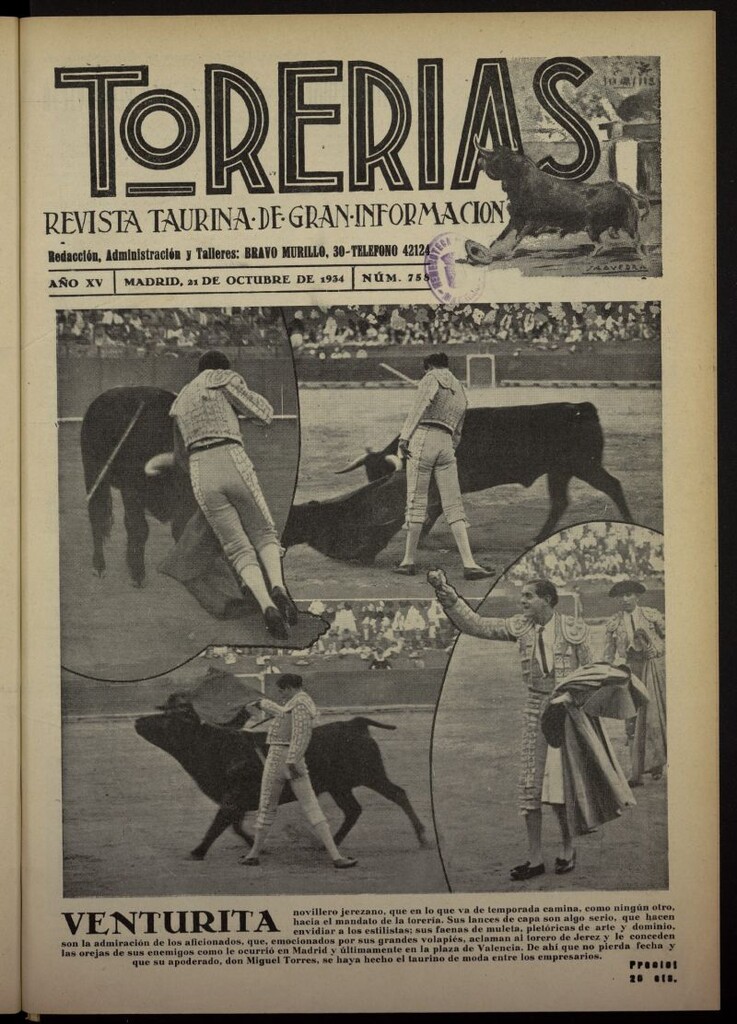 Miniatura de Torerías del 21 de octubre de 1934, nº 758
