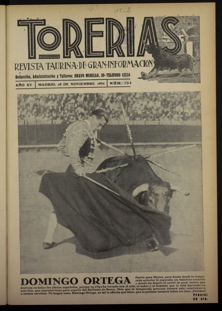 Miniatura de Torerías del 25 de noviembre de 1934, nº 763
