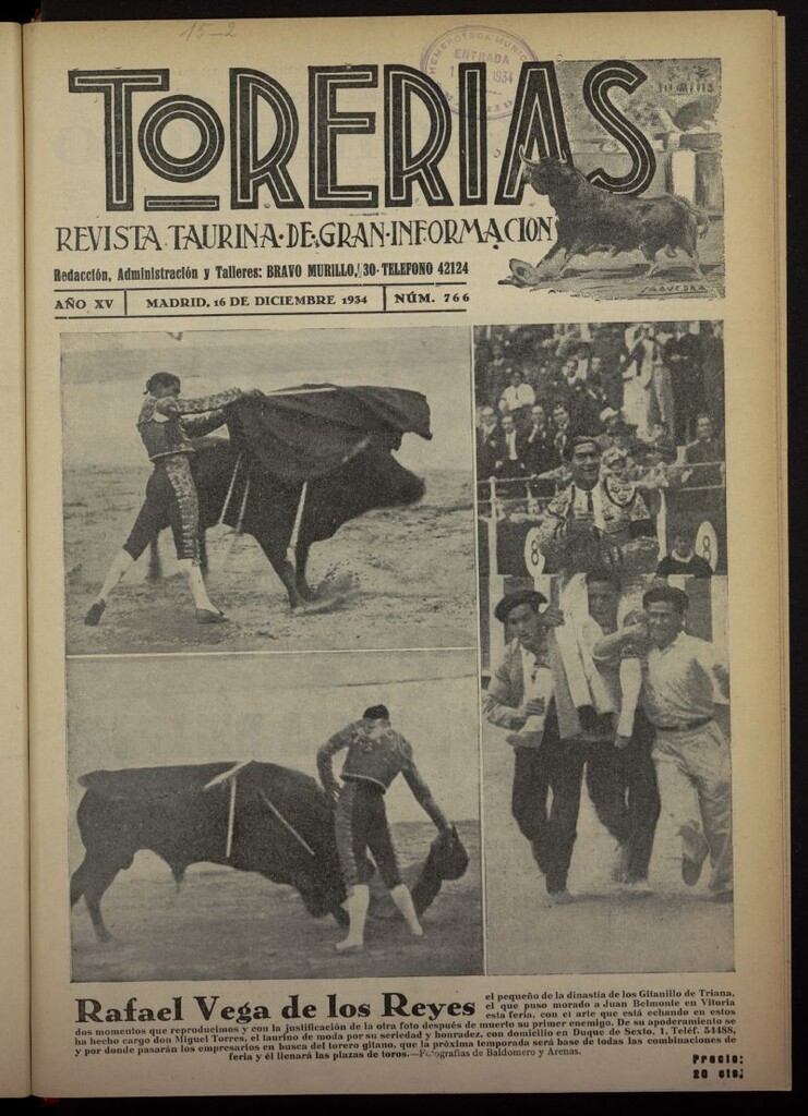 Miniatura de Torerías del 16 de diciembre de 1934, nº 766