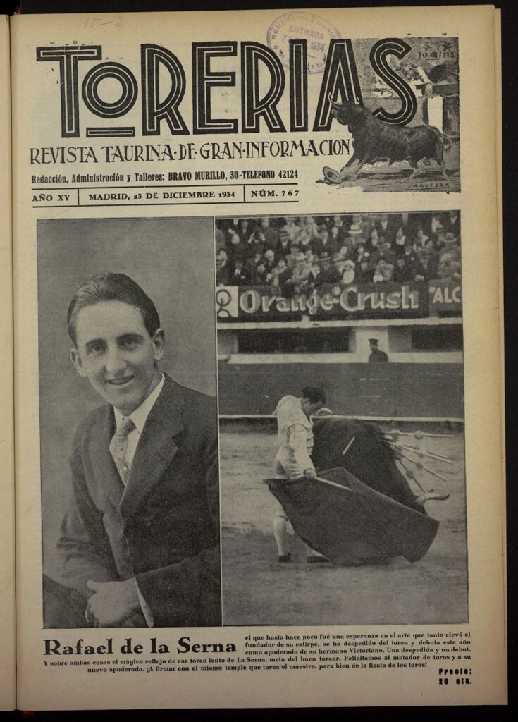 Miniatura de Torerías del 23 de diciembre de 1934, nº 767