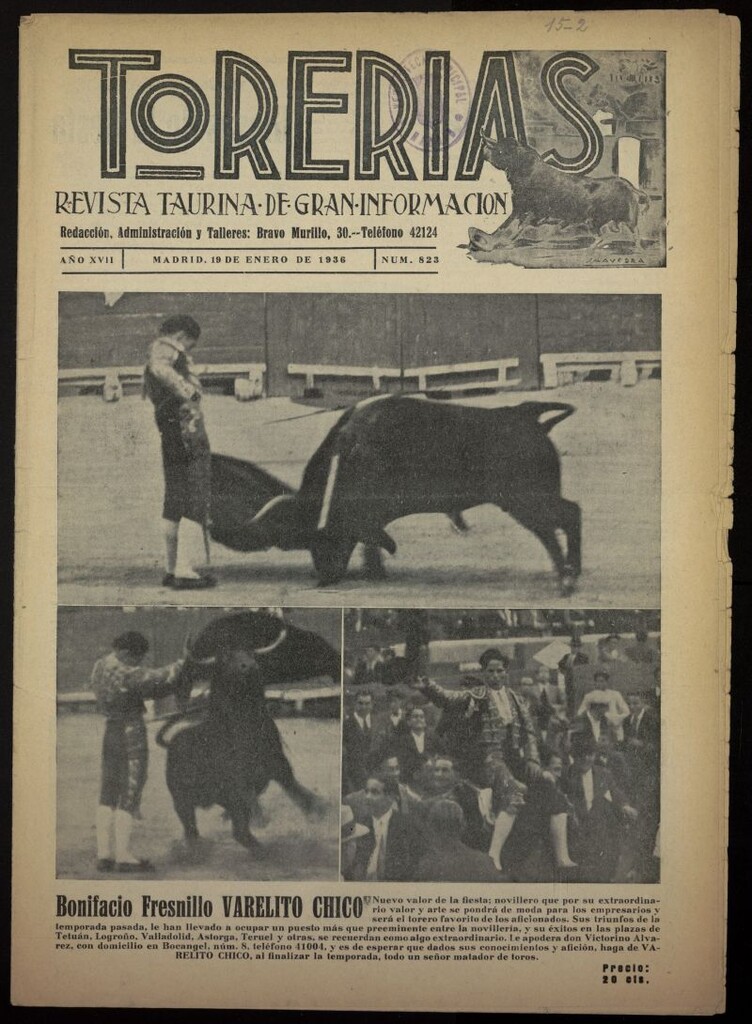 Miniatura de Torerías del 19 de enero de 1936, nº 823