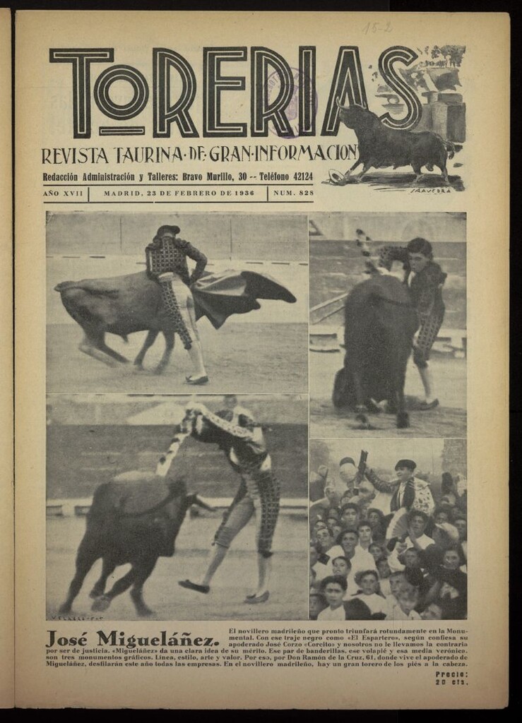 Miniatura de Torerías del 23 de febrero de 1936, nº 828