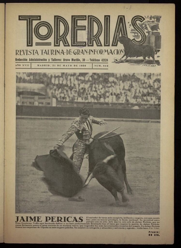 Miniatura de Torerías del 31 de mayo de 1936, nº 842
