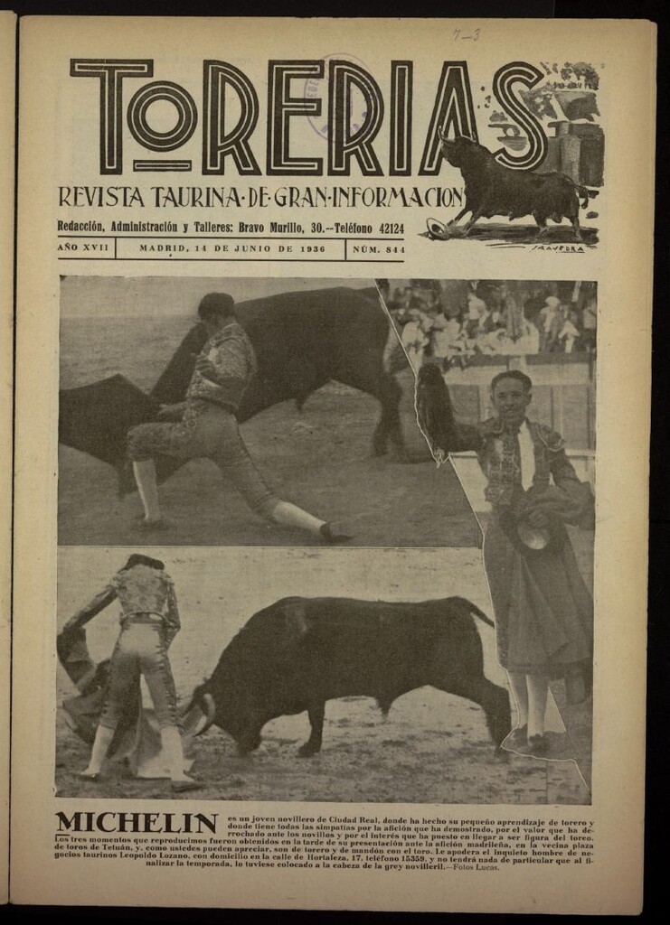 Miniatura de Torerías del 14 de junio de 1936, nº 844