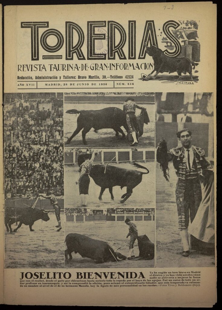 Miniatura de Torerías del 28 de junio de 1936, nº 846